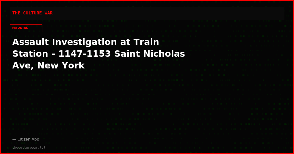 Assault Investigation at Train Station - 1147-1153 Saint Nicholas Ave, New York
