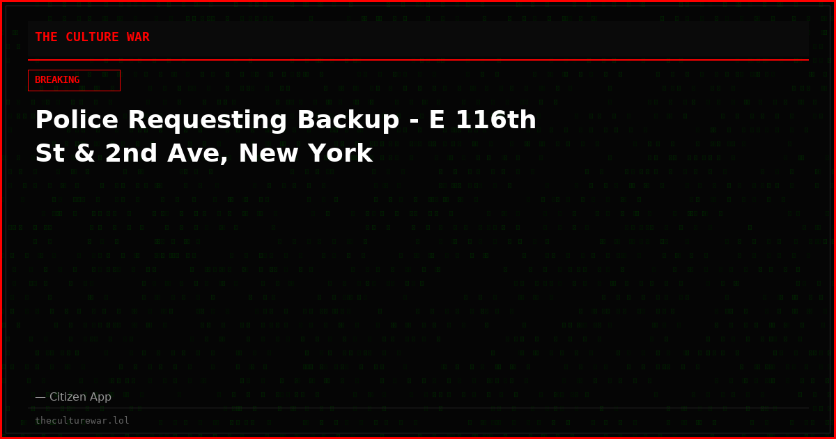 Police Requesting Backup - E 116th St & 2nd Ave, New York