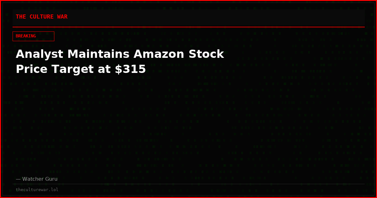 Analyst Maintains Amazon Stock Price Target at $315