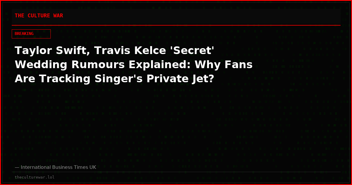 Taylor Swift, Travis Kelce 'Secret' Wedding Rumours Explained: Why Fans Are Tracking Singer's Private Jet?