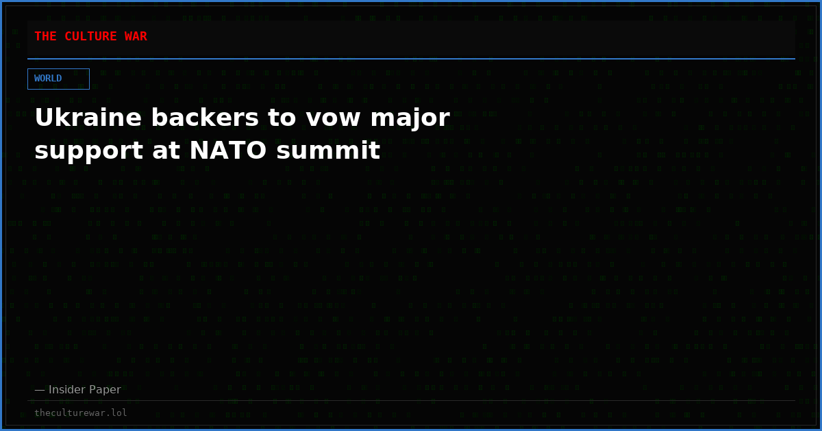 Ukraine backers to vow major support at NATO summit