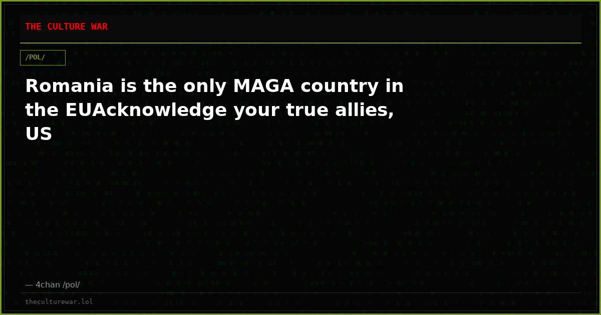 Romania is the only MAGA country in the EUAcknowledge your true allies, US