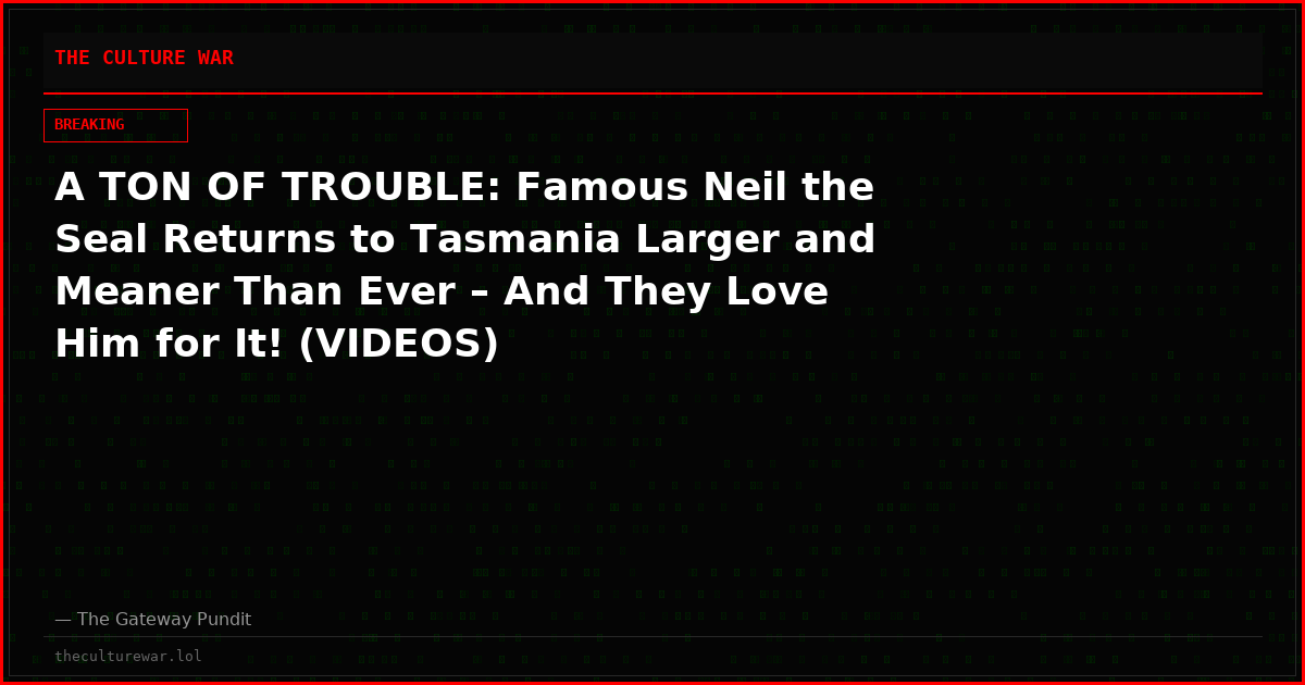 A TON OF TROUBLE: Famous Neil the Seal Returns to Tasmania Larger and Meaner Than Ever – And They Love Him for It! (VIDEOS)