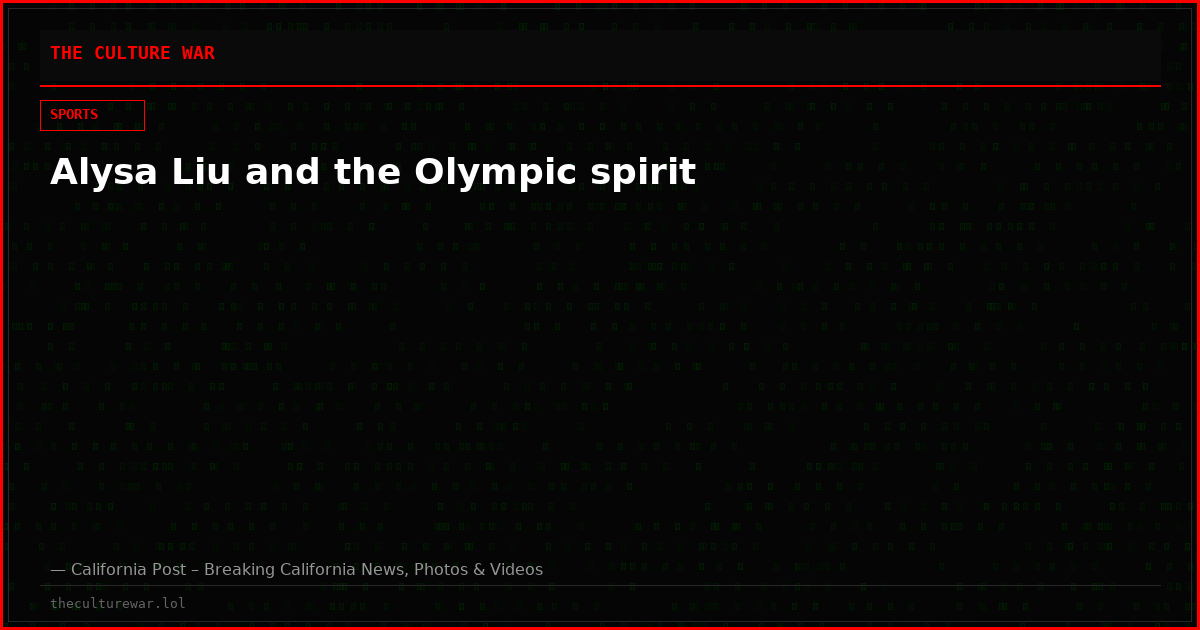Alysa Liu and the Olympic spirit