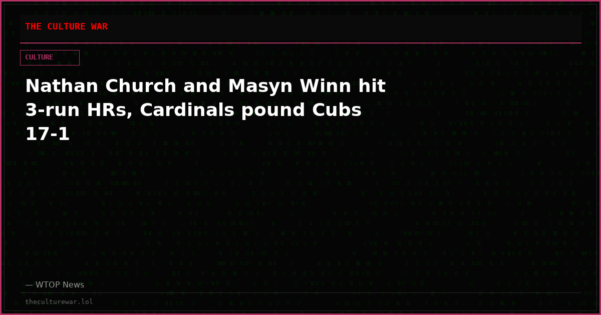 Nathan Church and Masyn Winn hit 3-run HRs, Cardinals pound Cubs 17-1