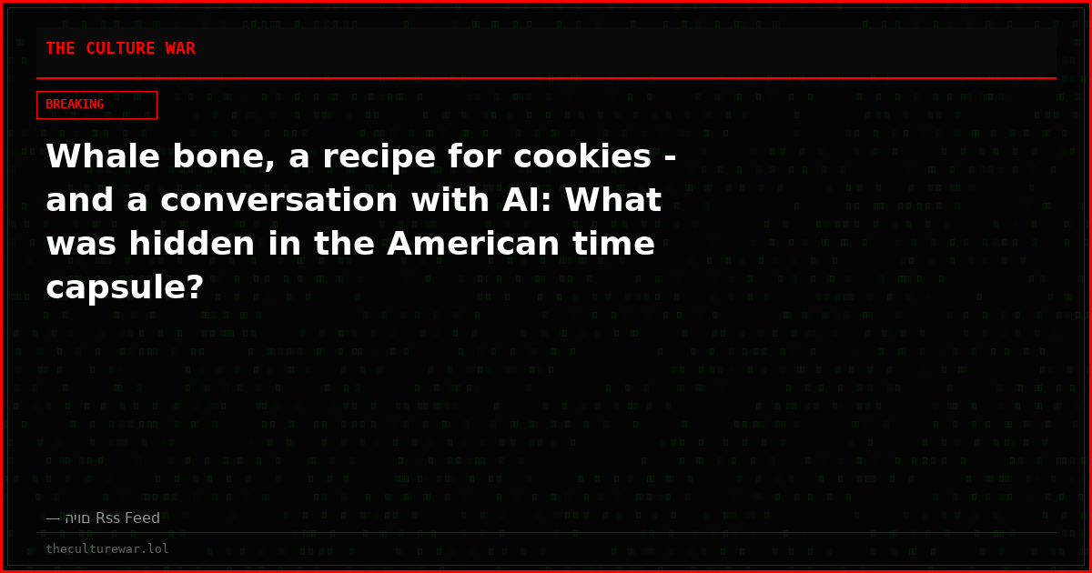 Whale bone, a recipe for cookies - and a conversation with AI: What was hidden in the American time capsule?