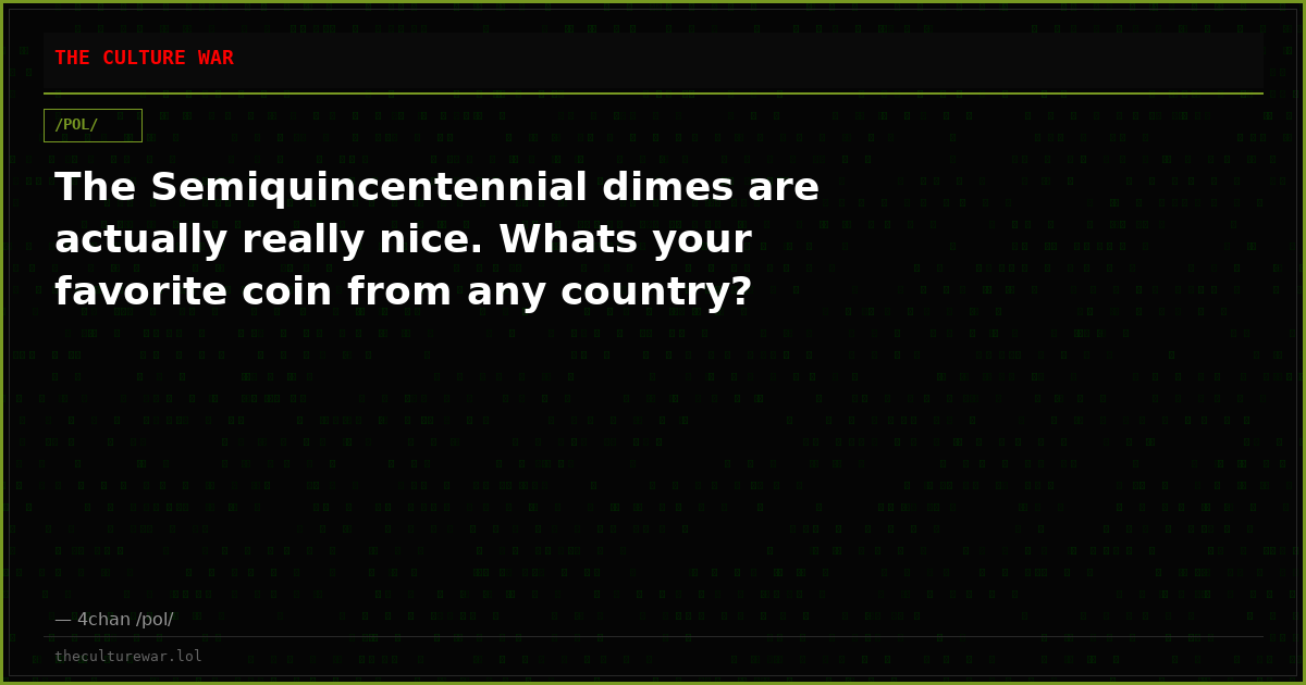The Semiquincentennial dimes are actually really nice. Whats your favorite coin from any country?