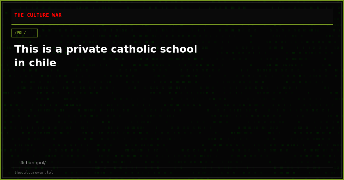 This is a private catholic school in chile
