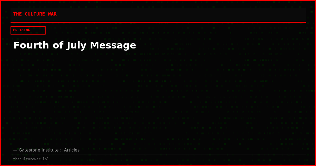 Fourth of July Message