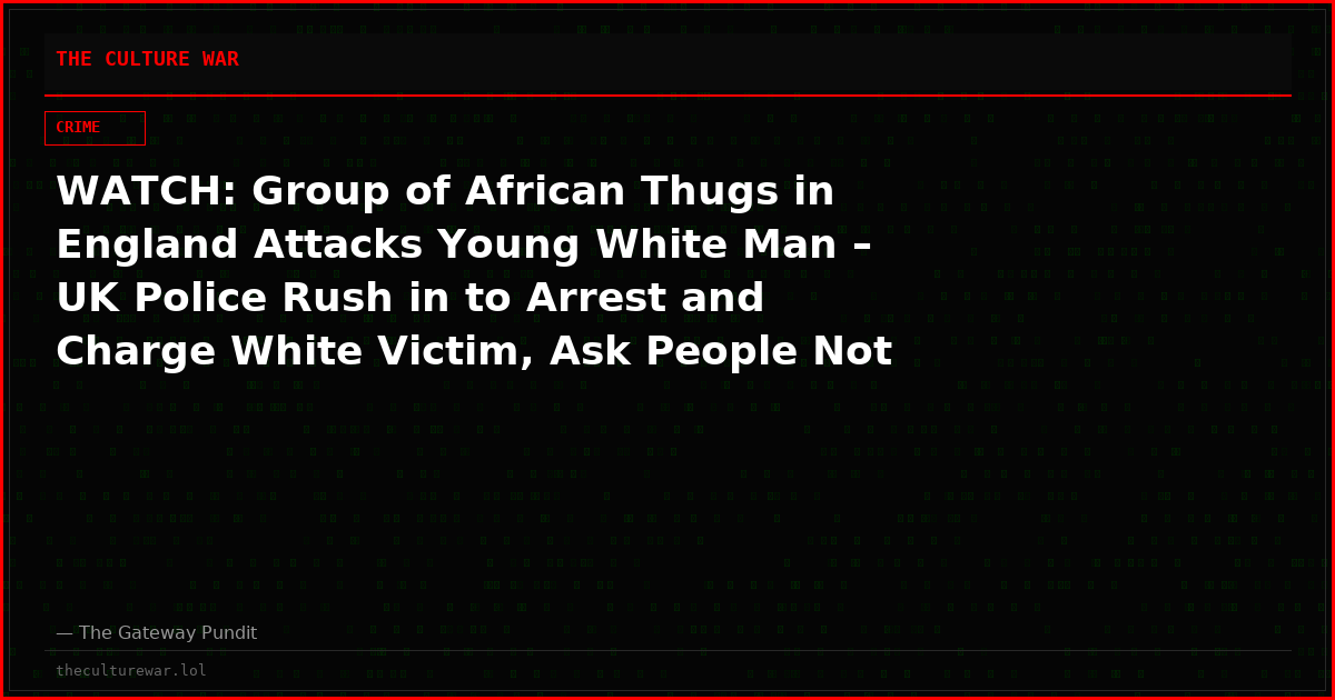 WATCH: Group of African Thugs in England Attacks Young White Man – UK Police Rush in to Arrest and Charge White Victim, Ask People Not to Share Footage of Incident!