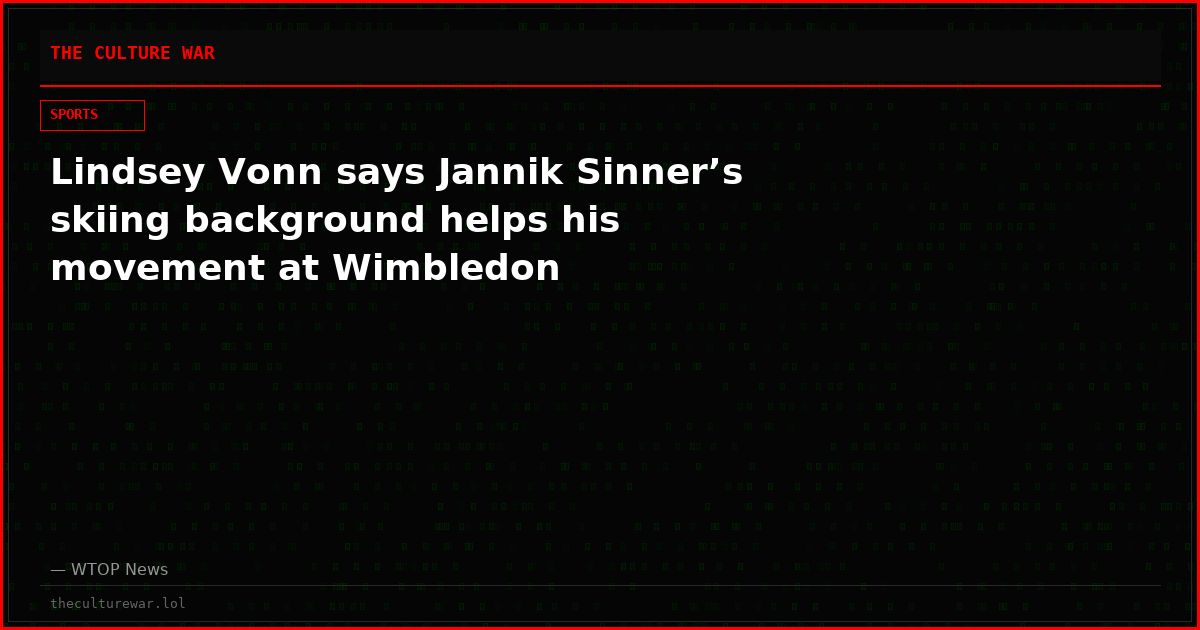 Lindsey Vonn says Jannik Sinner’s skiing background helps his movement at Wimbledon