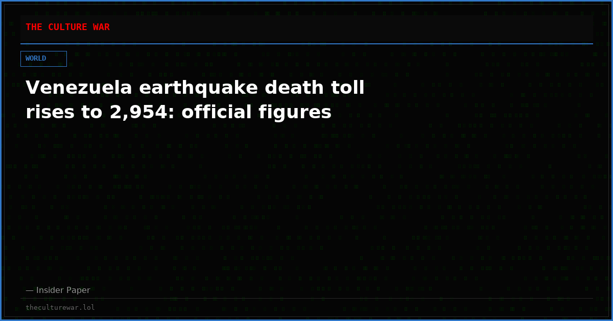 Venezuela earthquake death toll rises to 2,954: official figures