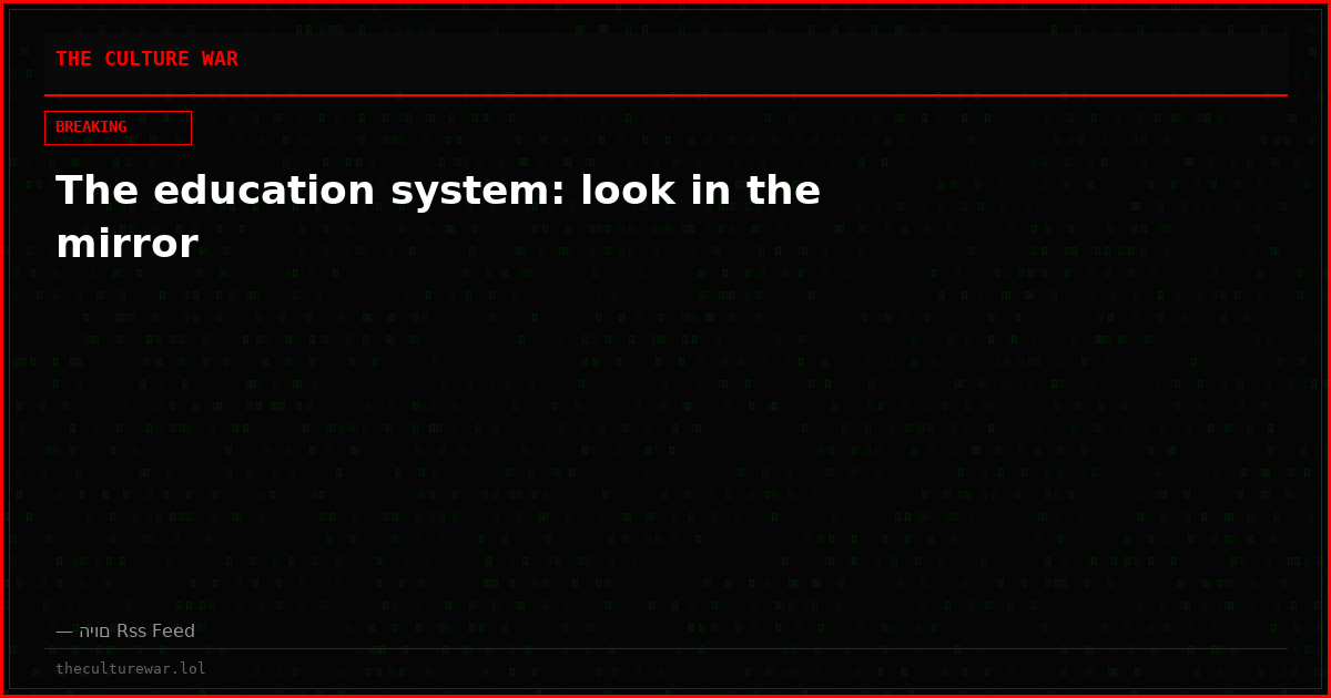 The education system: look in the mirror