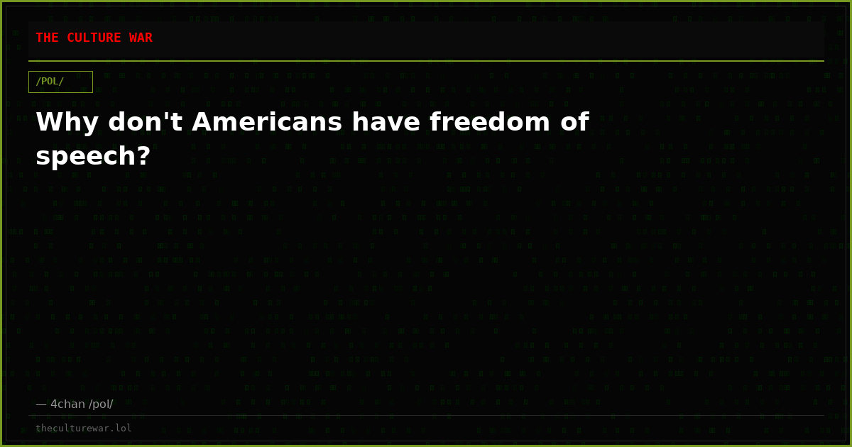 Why don't Americans have freedom of speech?