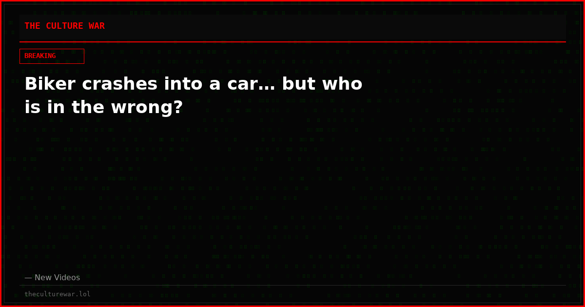 Biker crashes into a car… but who is in the wrong?