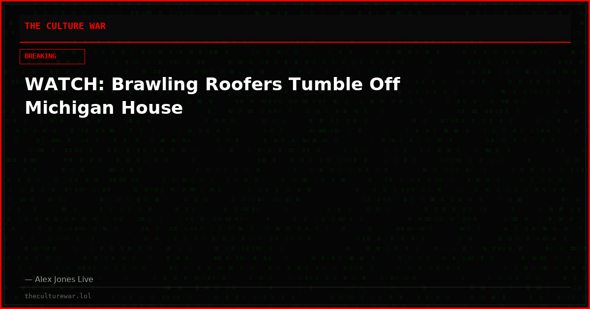 WATCH: Brawling Roofers Tumble Off Michigan House