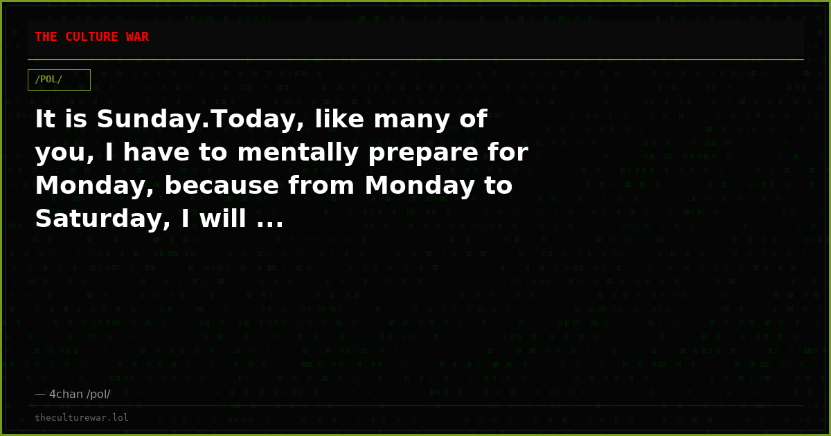 It is Sunday.Today, like many of you, I have to mentally prepare for Monday, because from Monday to Saturday, I will ...