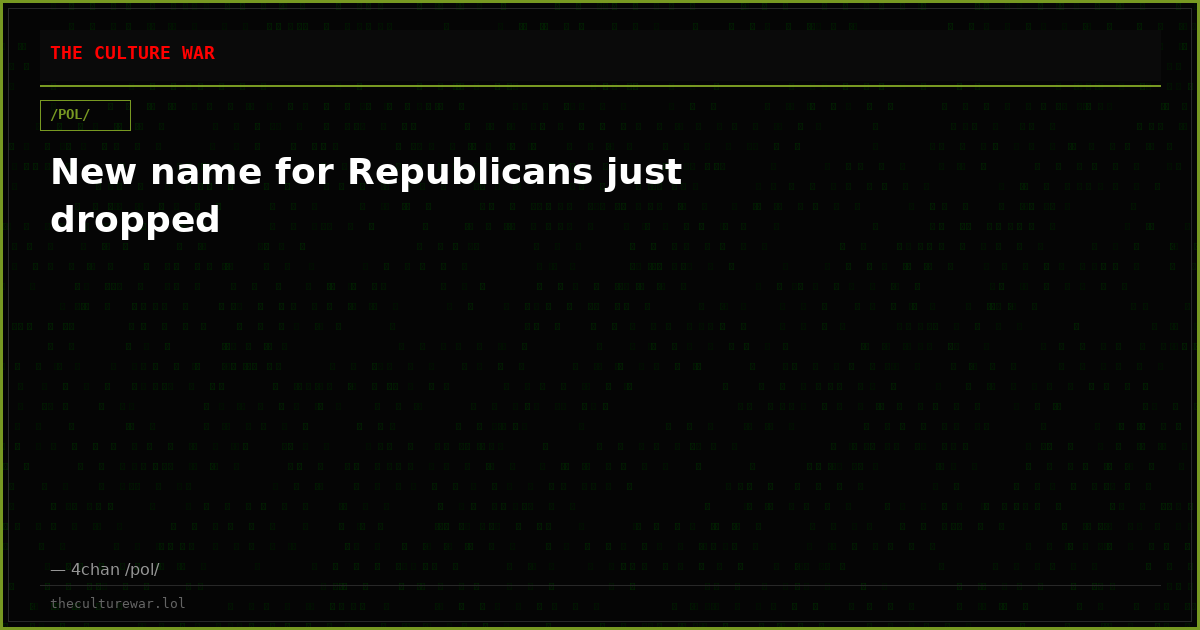 New name for Republicans just dropped