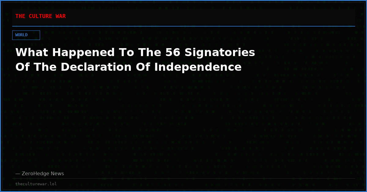 What Happened To The 56 Signatories Of The Declaration Of Independence