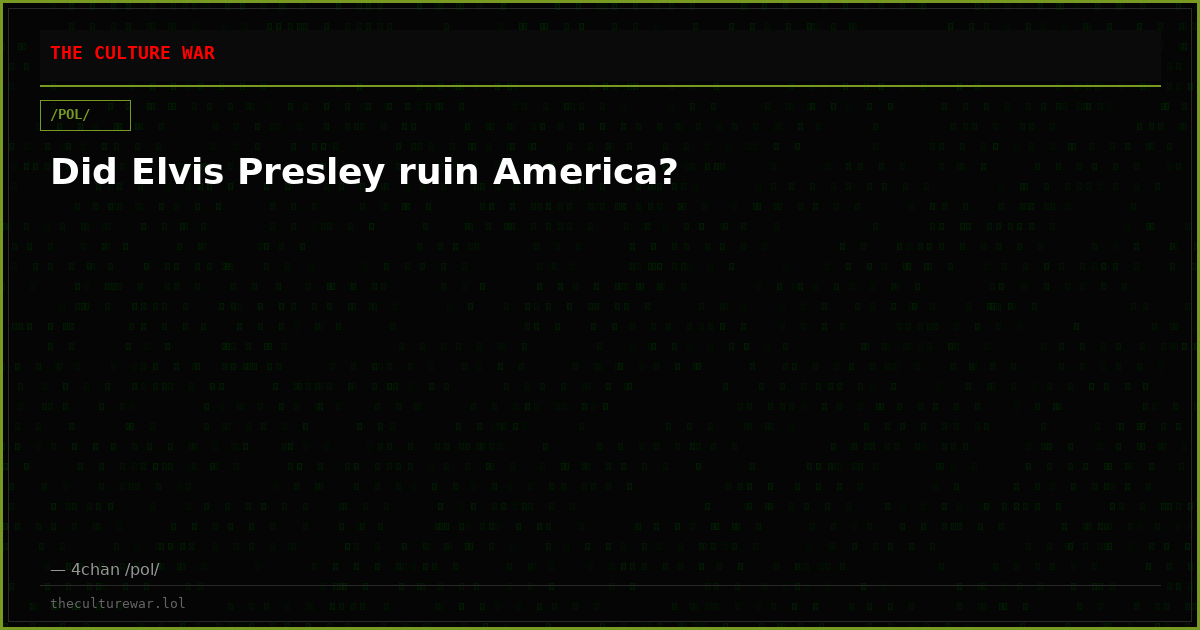 Did Elvis Presley ruin America?