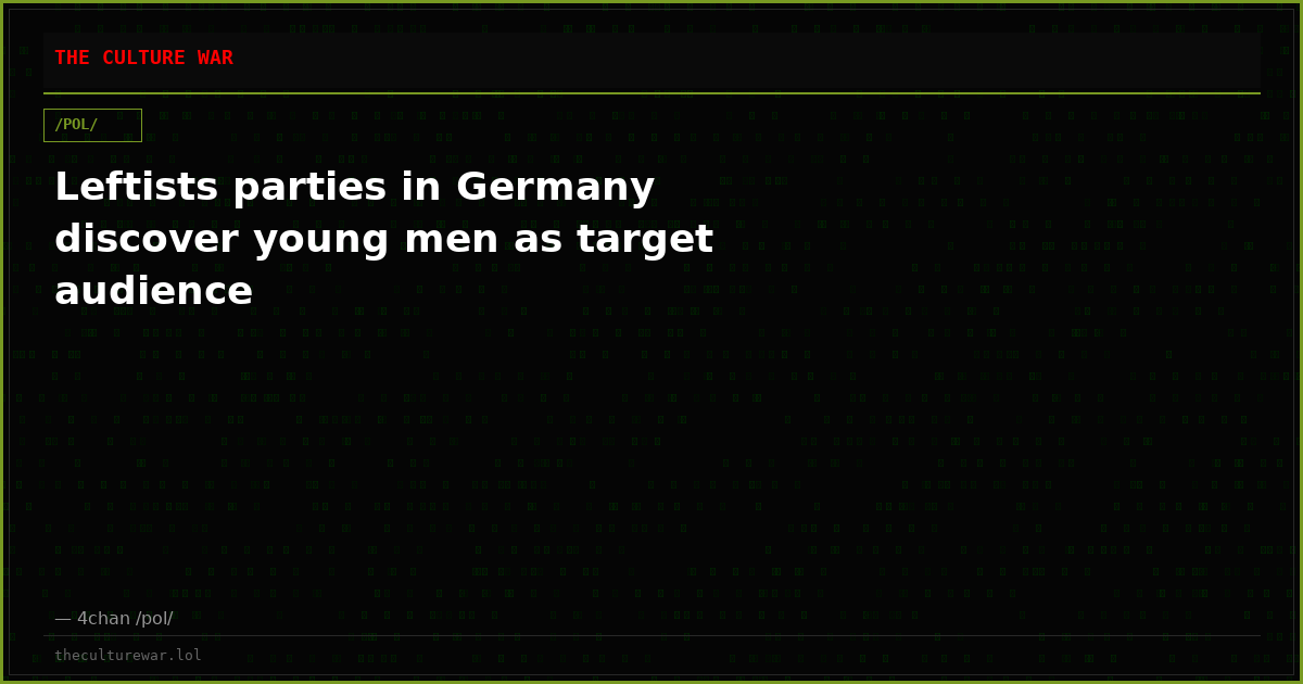 Leftists parties in Germany discover young men as target audience