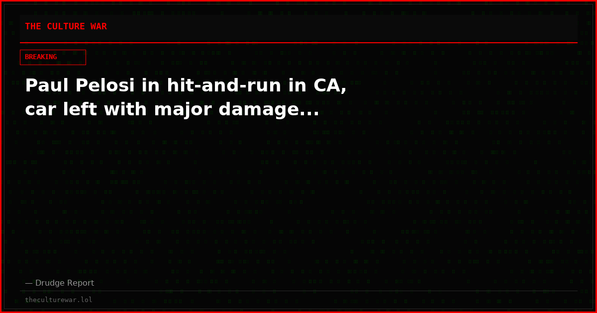 Paul Pelosi in hit-and-run in CA, car left with major damage...