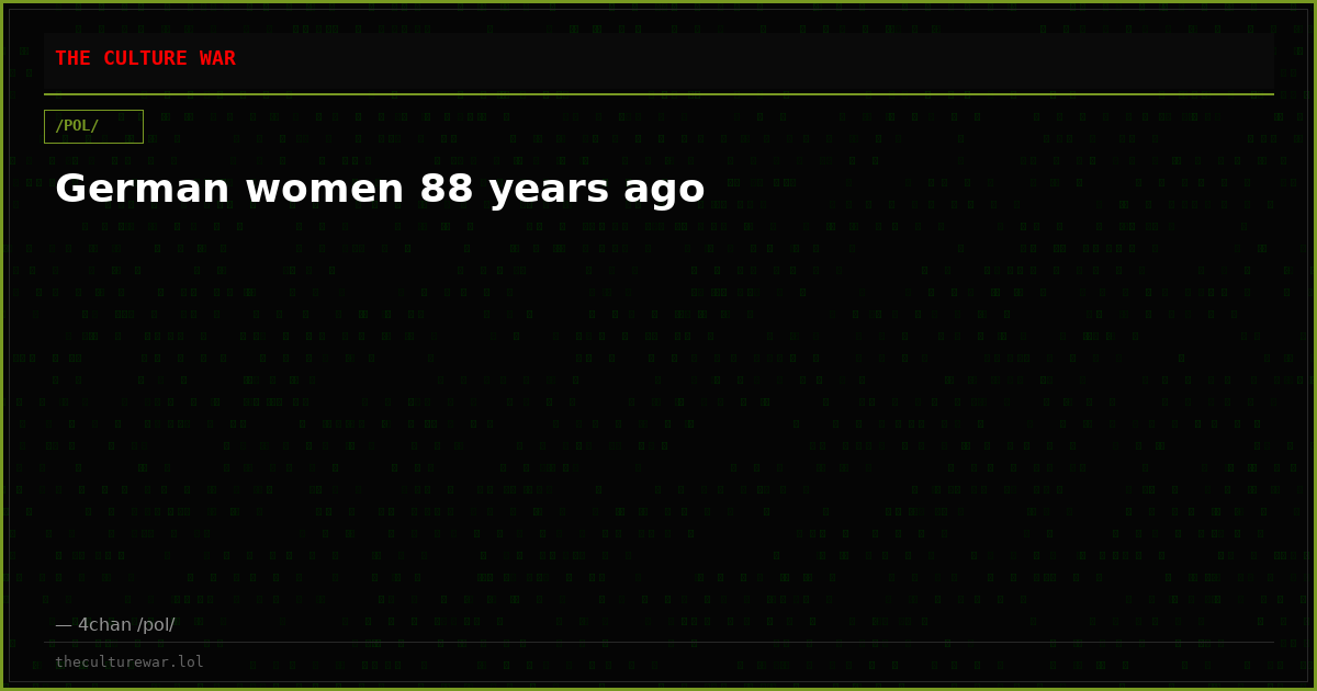 German women 88 years ago