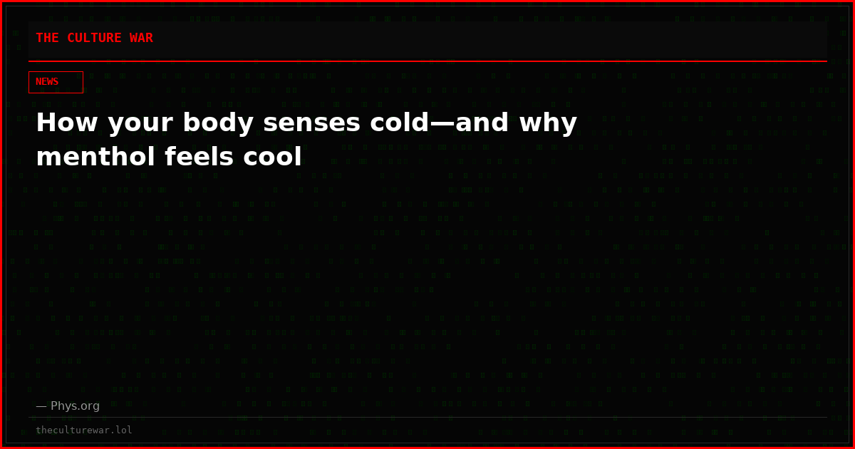 How your body senses cold—and why menthol feels cool