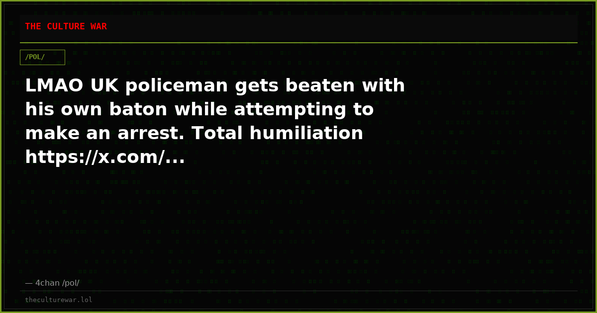 LMAO UK policeman gets beaten with his own baton while attempting to make an arrest. Total humiliation https://x.com/...