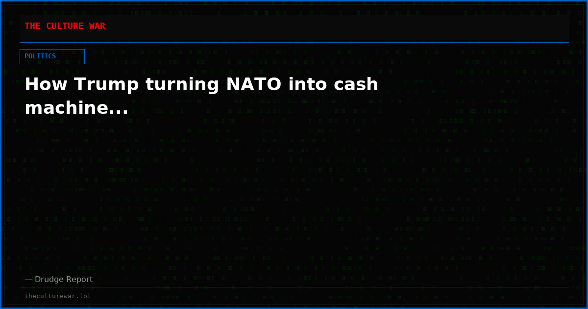 How Trump turning NATO into cash machine...