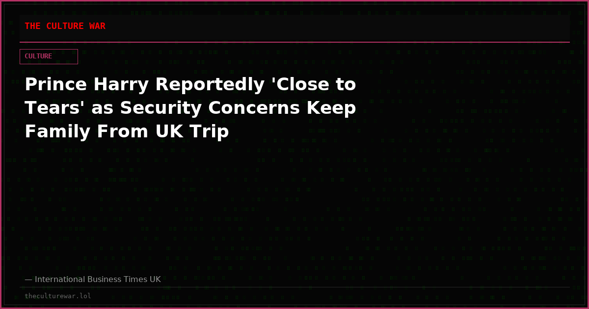Prince Harry Reportedly 'Close to Tears' as Security Concerns Keep Family From UK Trip