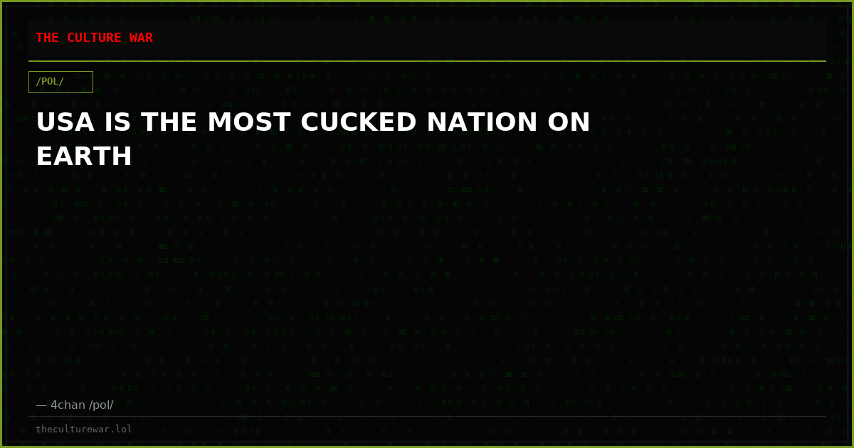 USA IS THE MOST CUCKED NATION ON EARTH