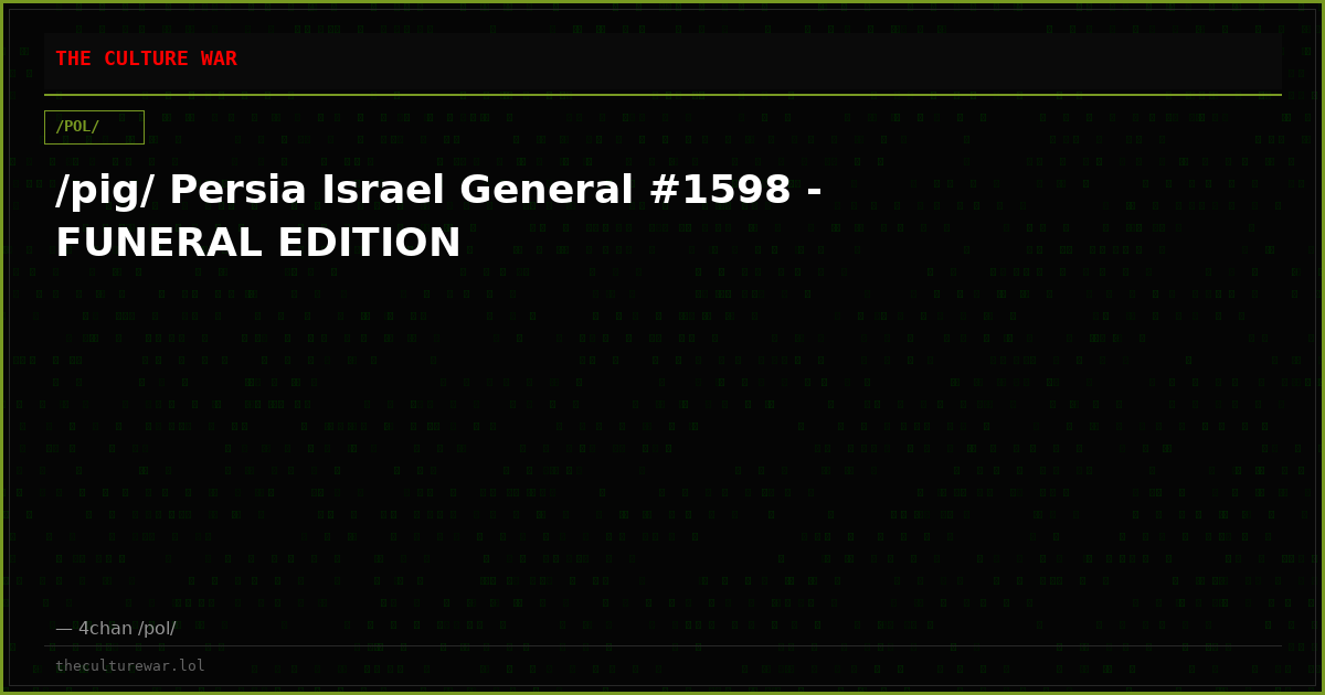 /pig/ Persia Israel General #1598 - FUNERAL EDITION