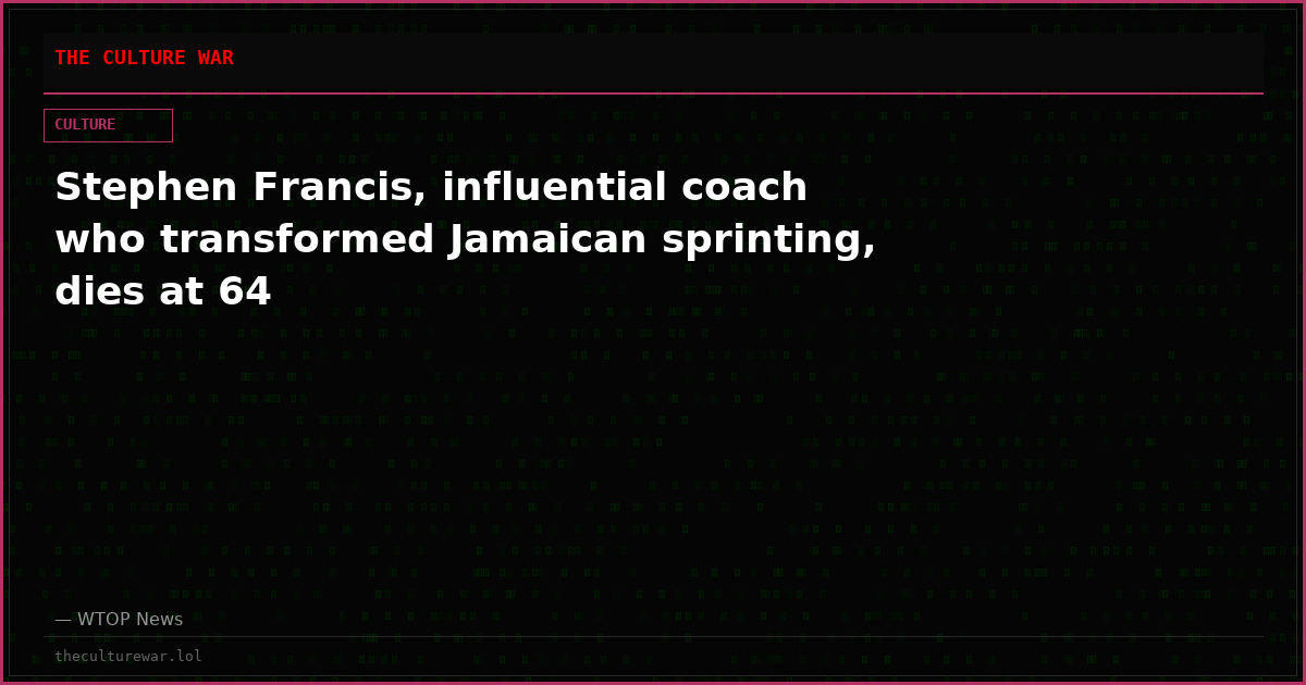 Stephen Francis, influential coach who transformed Jamaican sprinting, dies at 64
