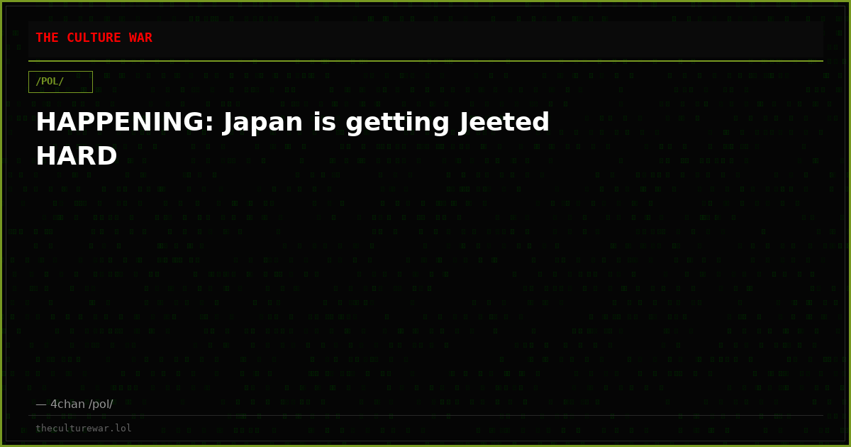 HAPPENING: Japan is getting Jeeted HARD