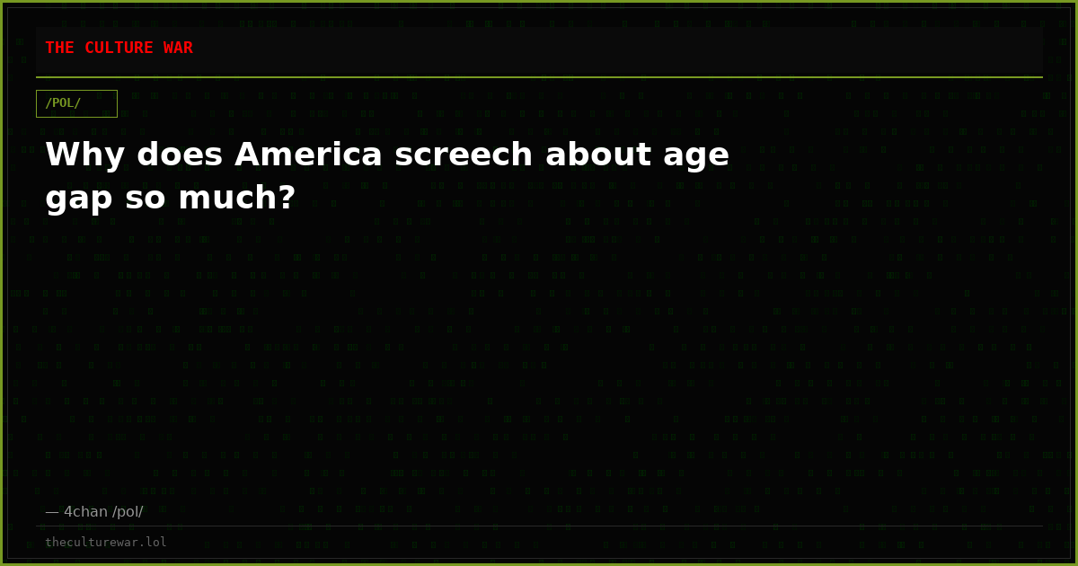 Why does America screech about age gap so much?