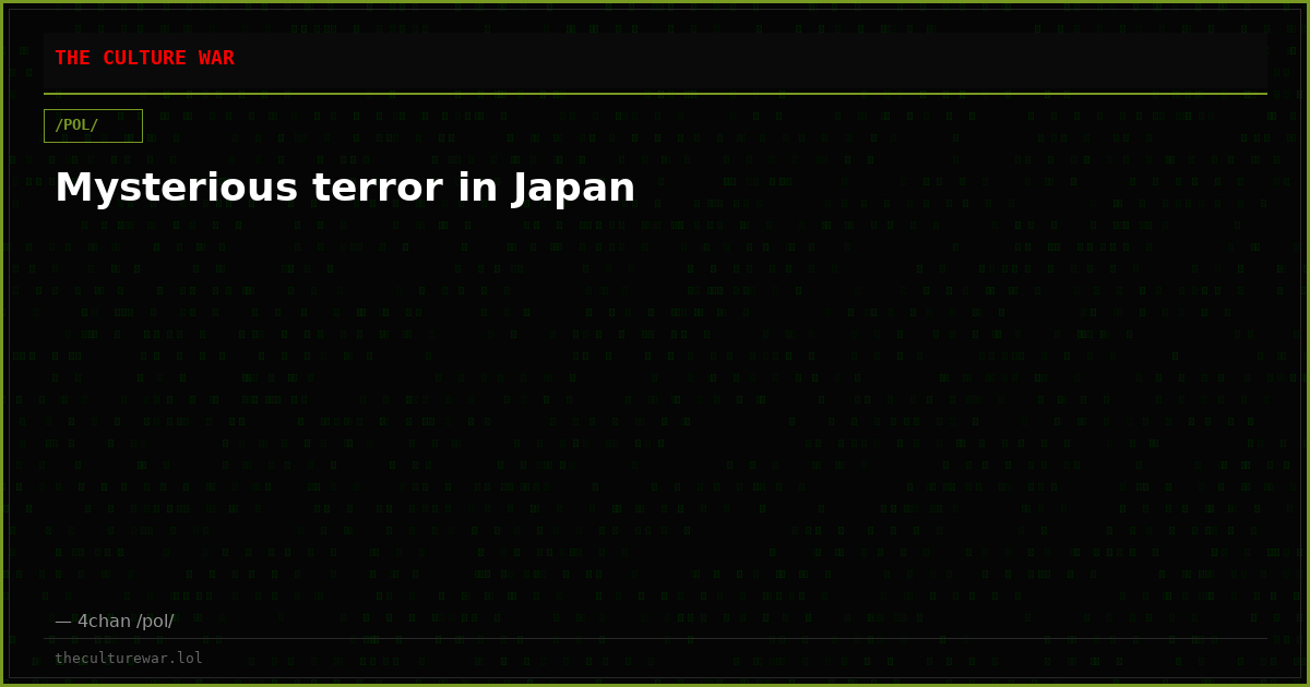 Mysterious terror in Japan