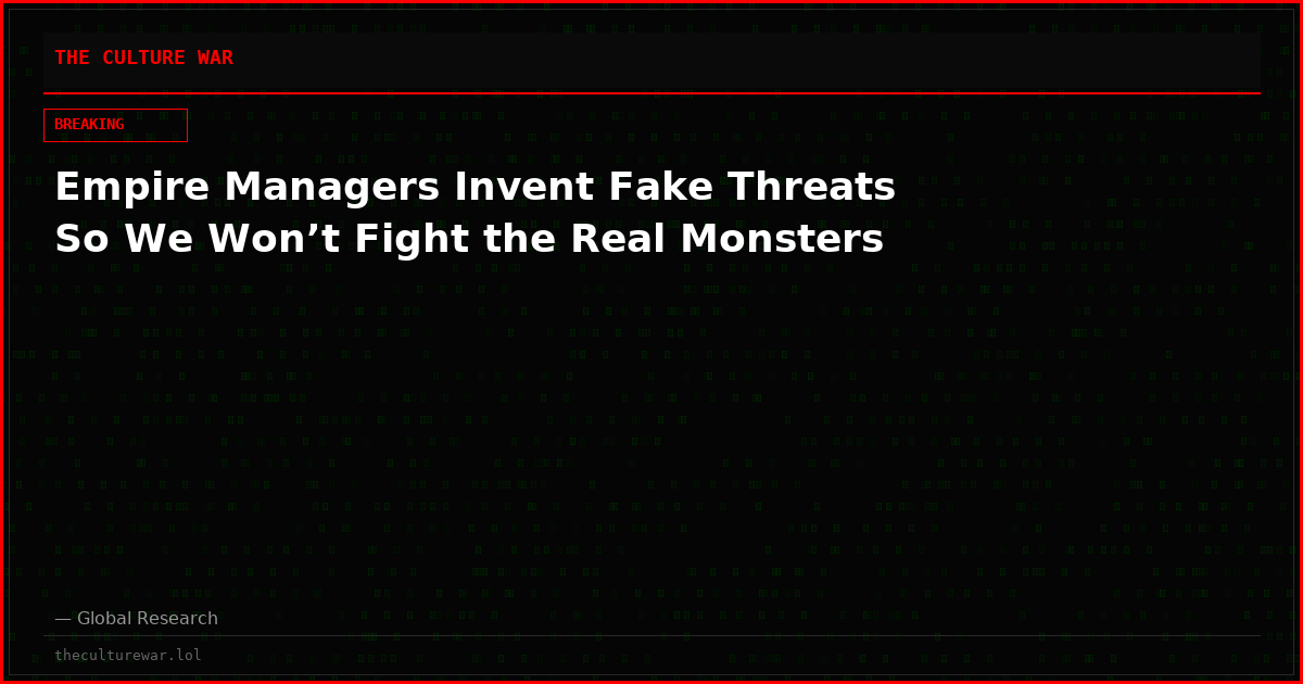 Empire Managers Invent Fake Threats So We Won’t Fight the Real Monsters