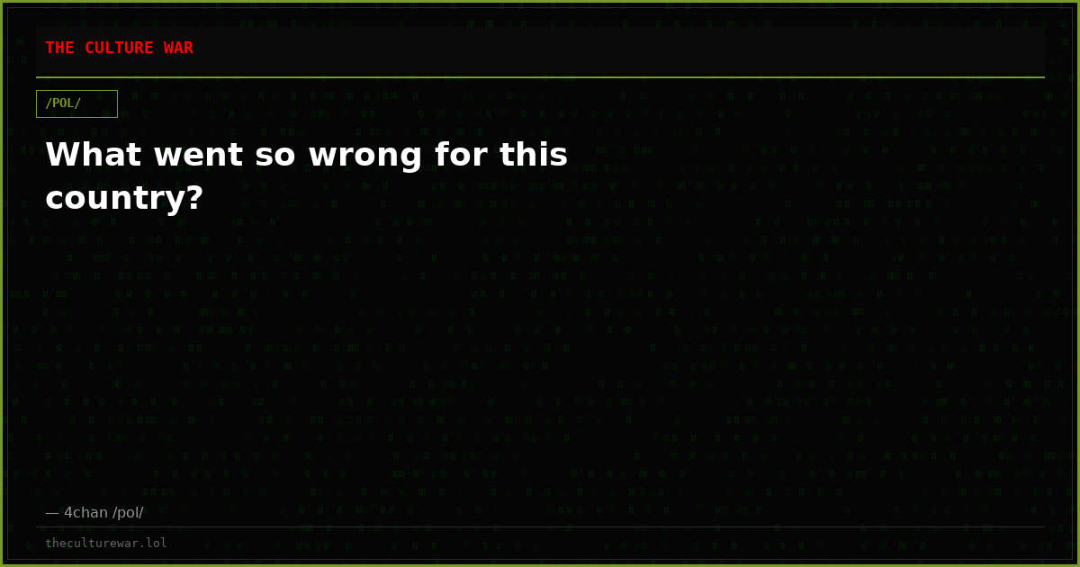 What went so wrong for this country?