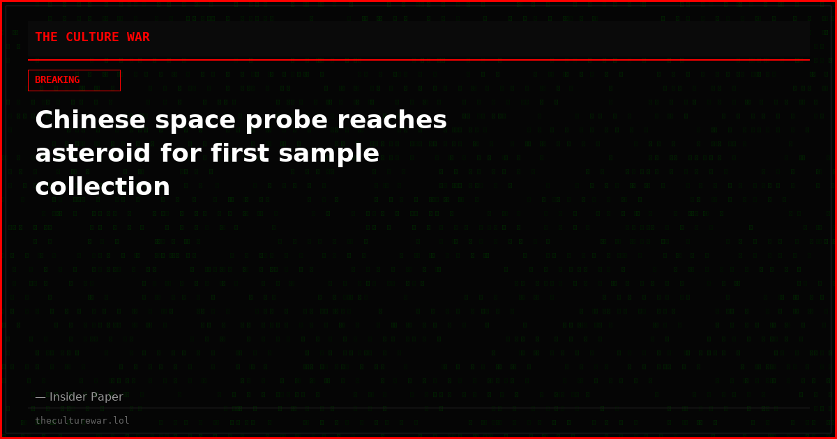 Chinese space probe reaches asteroid for first sample collection