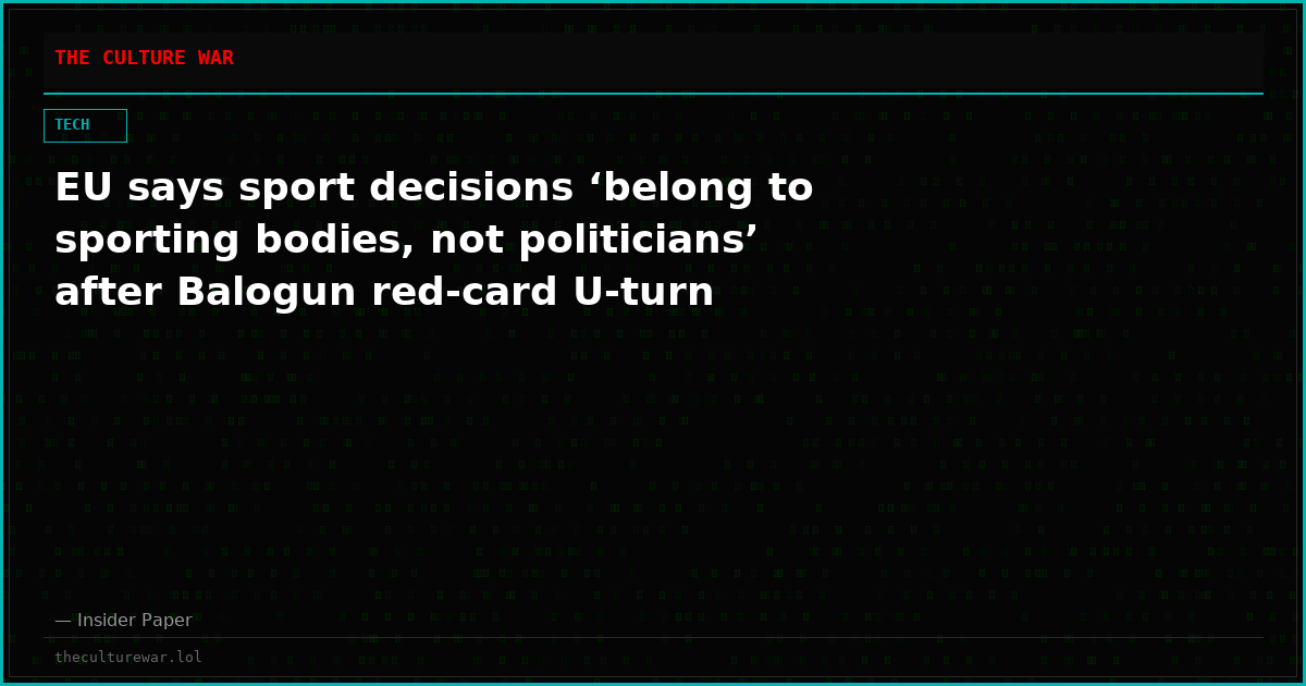 EU says sport decisions ‘belong to sporting bodies, not politicians’ after Balogun red-card U-turn