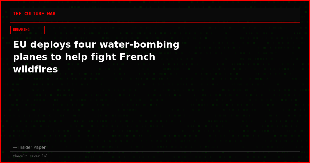 EU deploys four water-bombing planes to help fight French wildfires