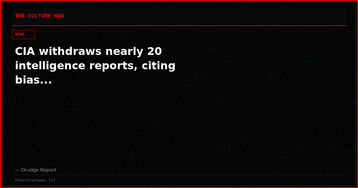 CIA withdraws nearly 20 intelligence reports, citing bias...