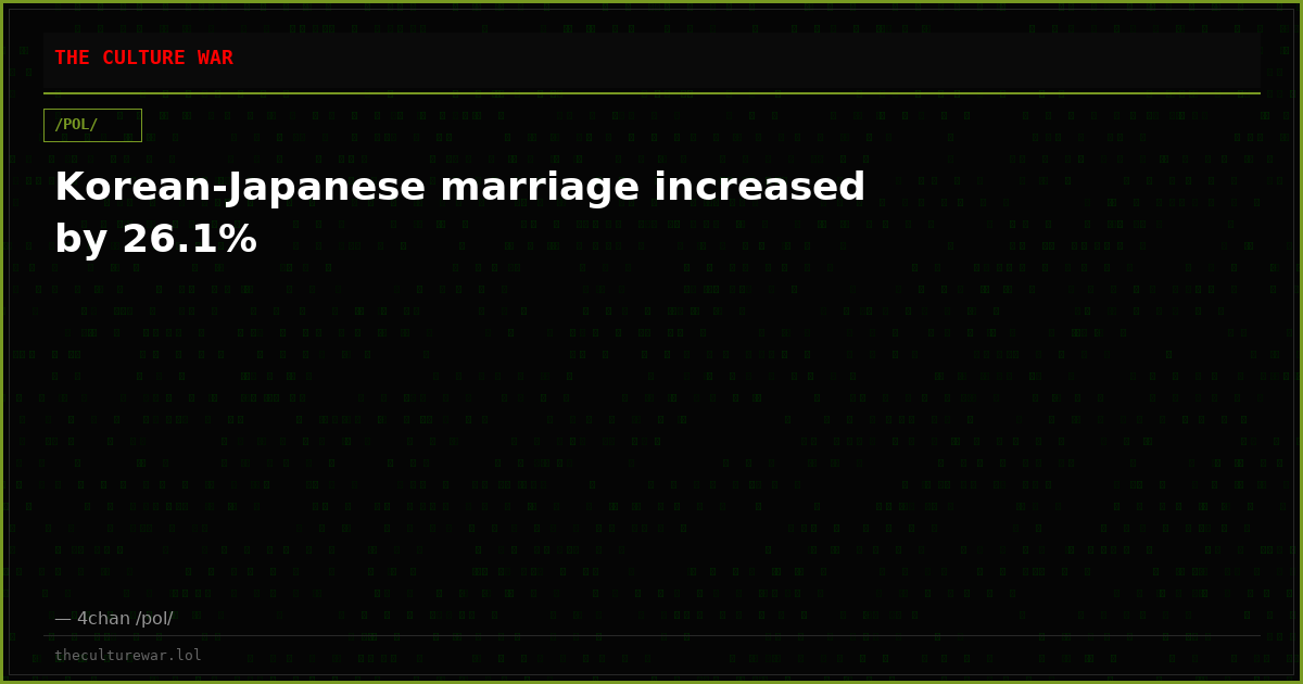 Korean-Japanese marriage increased by 26.1%