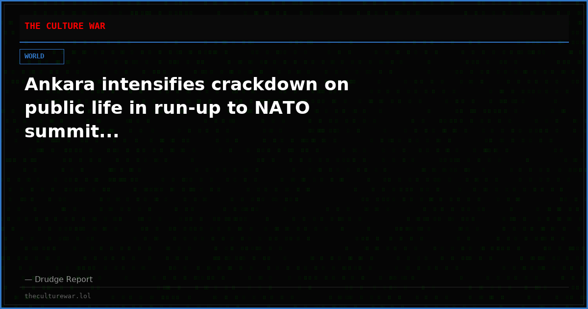 Ankara intensifies crackdown on public life in run-up to NATO summit...