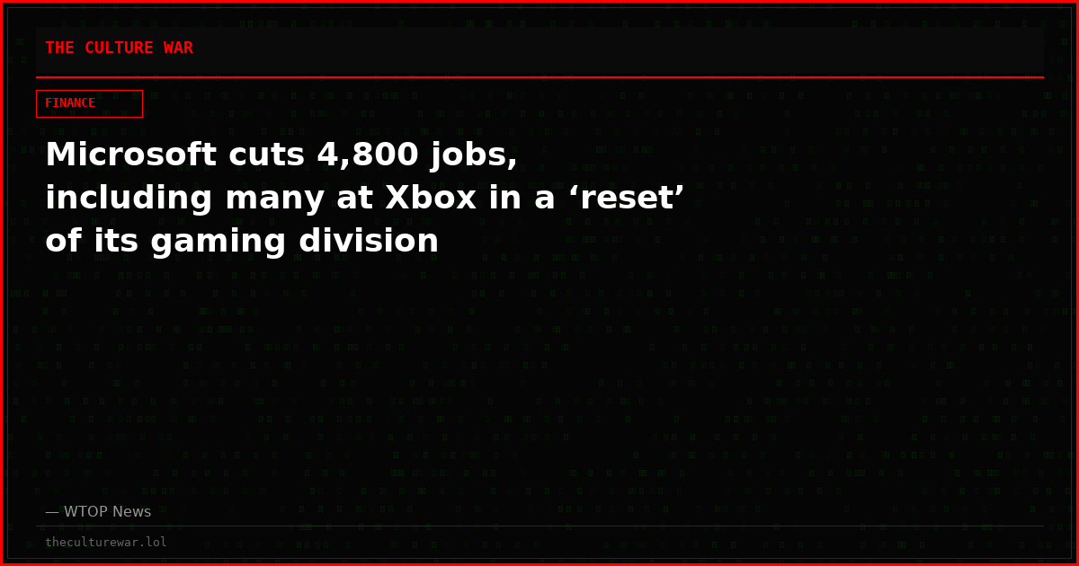 Microsoft cuts 4,800 jobs, including many at Xbox in a ‘reset’ of its gaming division