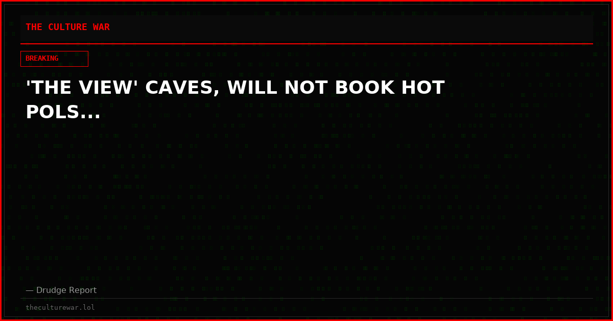 'THE VIEW' CAVES, WILL NOT BOOK HOT POLS...