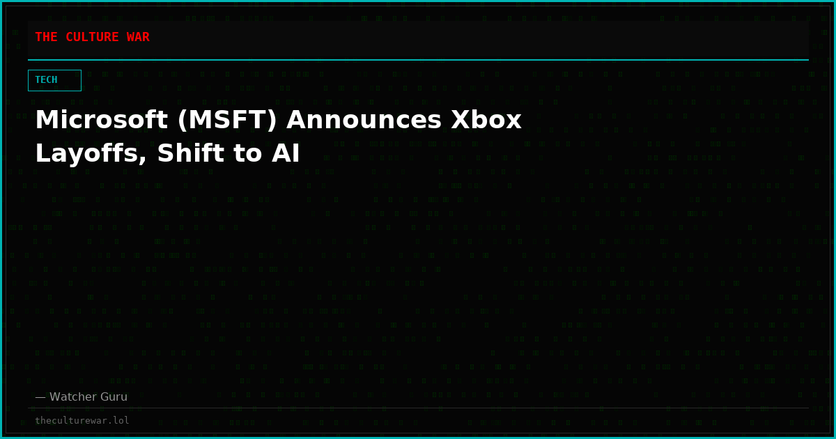 Microsoft (MSFT) Announces Xbox Layoffs, Shift to AI