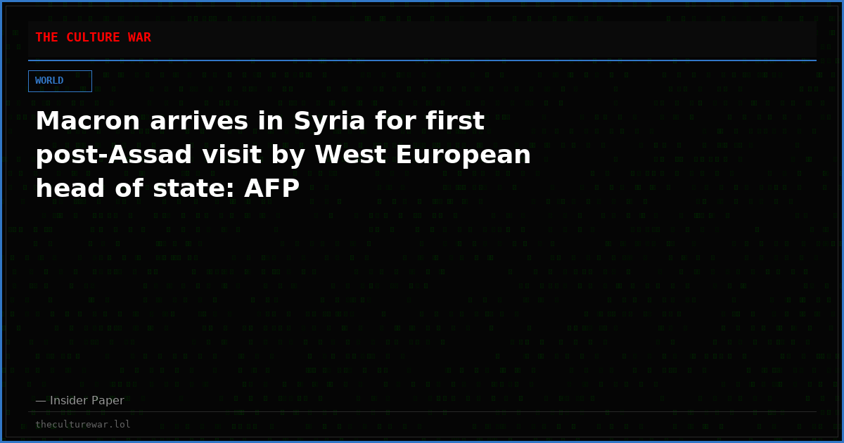 Macron arrives in Syria for first post-Assad visit by West European head of state: AFP