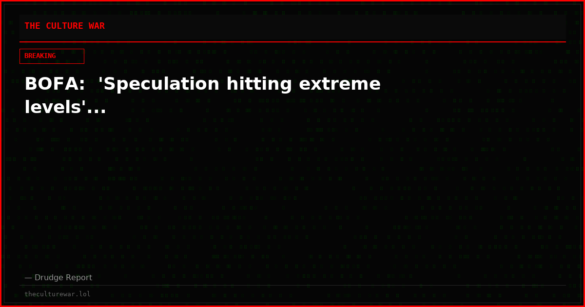 BOFA:  'Speculation hitting extreme levels'...